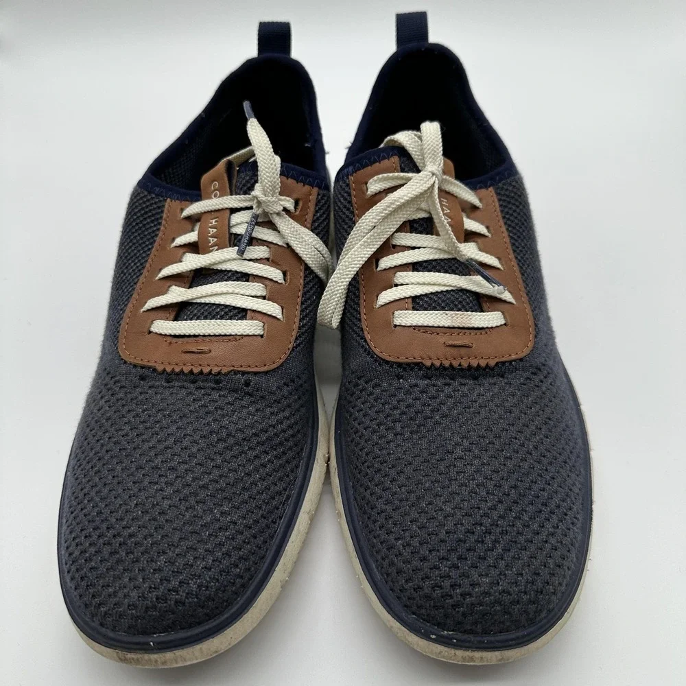 Cole Haan Zerogrand Shoes Mens 10 Blue Knit Lace Up Casual Sneakers Lightweight